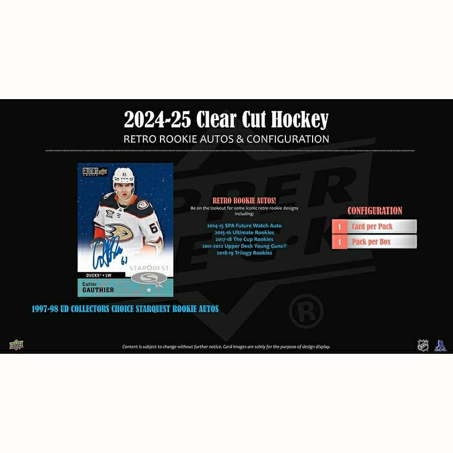 2024/25 Upper Deck Clear Cut Hockey NHL Hobby Box - Taass sale