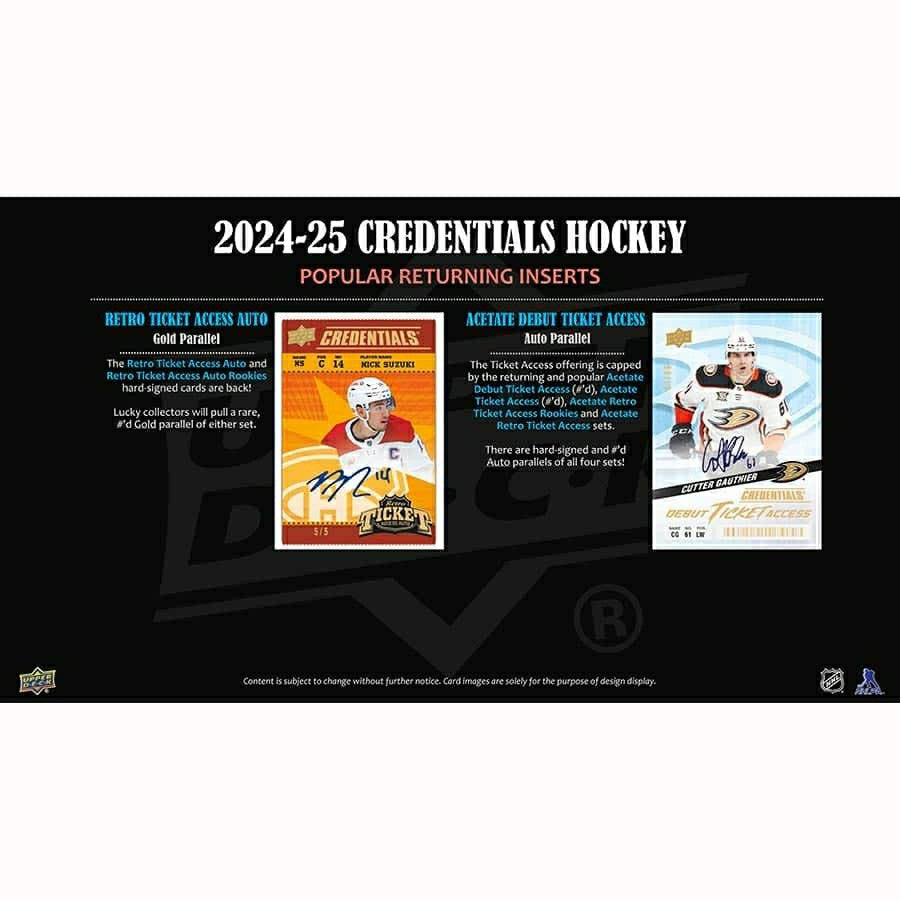 2024/25 Upper Deck Credentials Hockey NHL Hobby Box - Taass Online