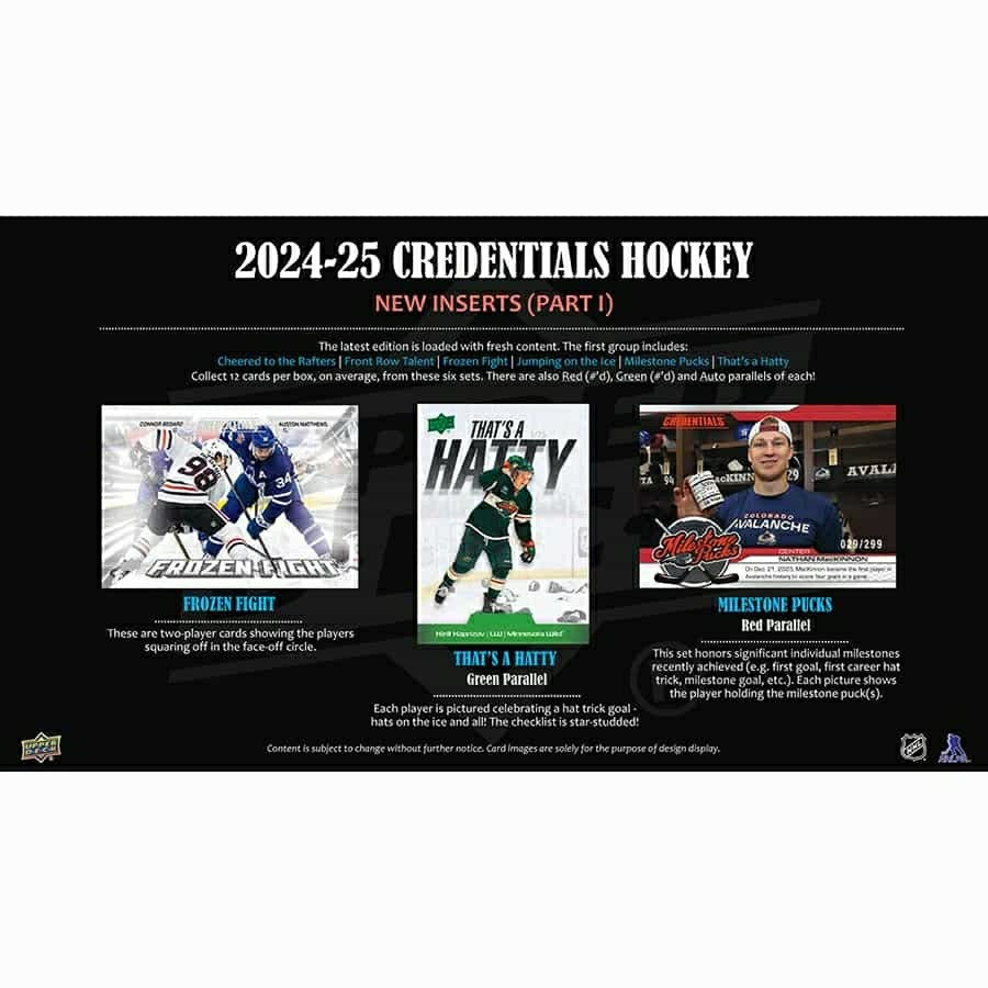 2024/25 Upper Deck Credentials Hockey NHL Hobby Box - Taass Online