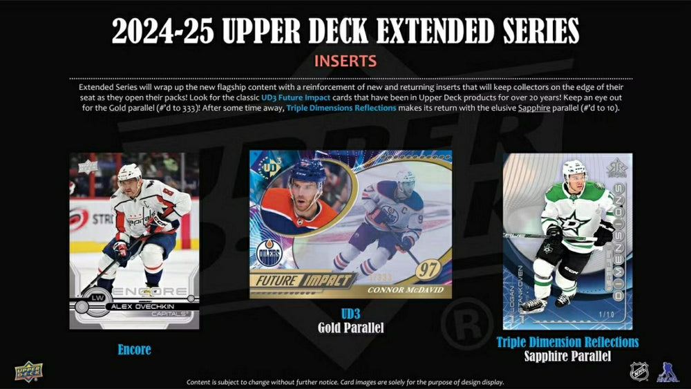 2024/25 Upper Deck Extended Series Hockey NHL Hobby Box - Taass US