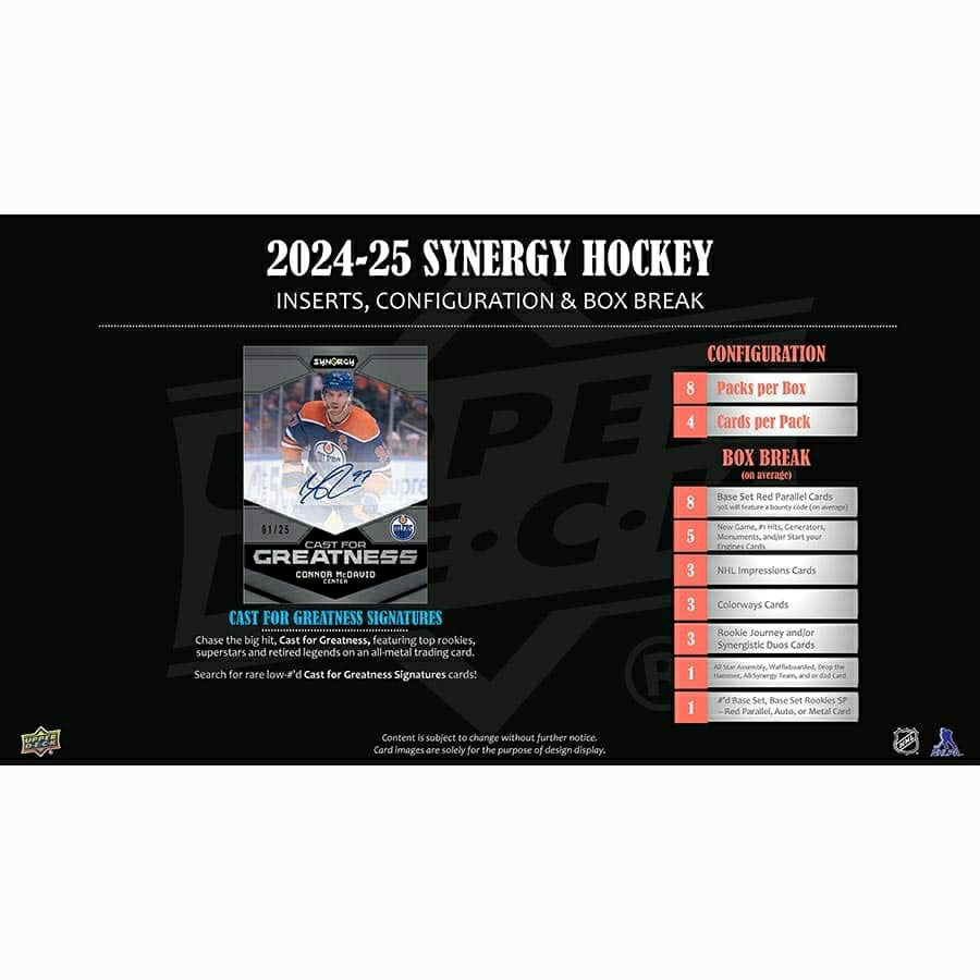 2024/25 Upper Deck Synergy Hockey NHL Hobby Box - Taass on sale