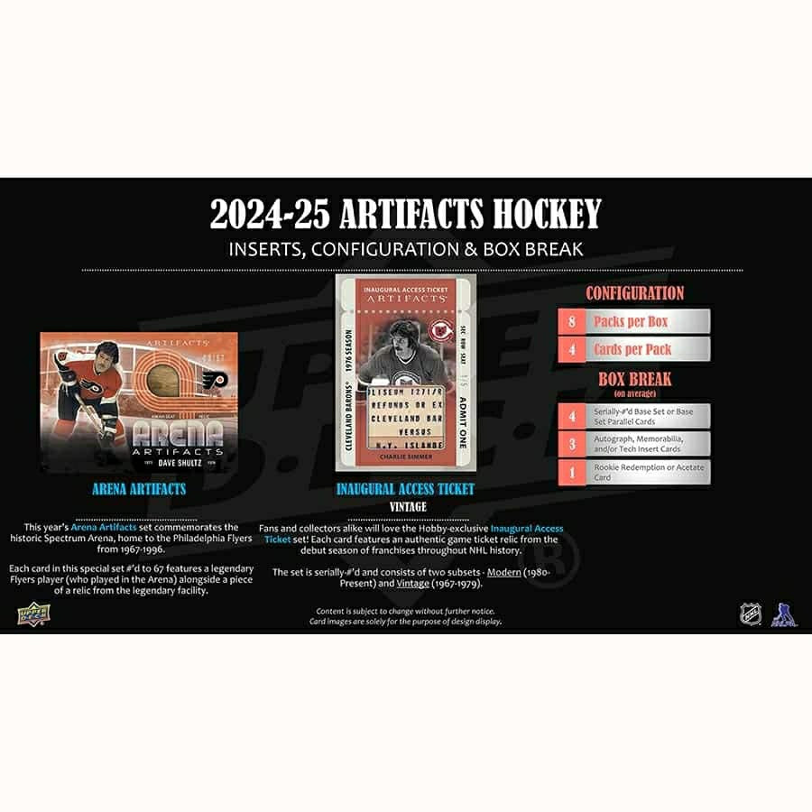 2024/25 Upper Deck Artifacts Hockey NHL Hobby Box - Taass Online