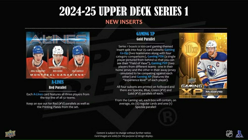 2024/25 Upper Deck Series 1 Hockey NHL Hobby Box - Taass US