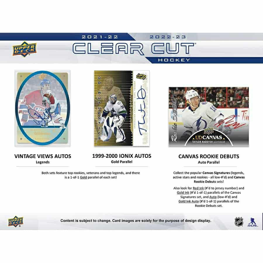 2022/23 Upper Deck Clear Cut Hockey NHL Hobby Box - Taass on sale