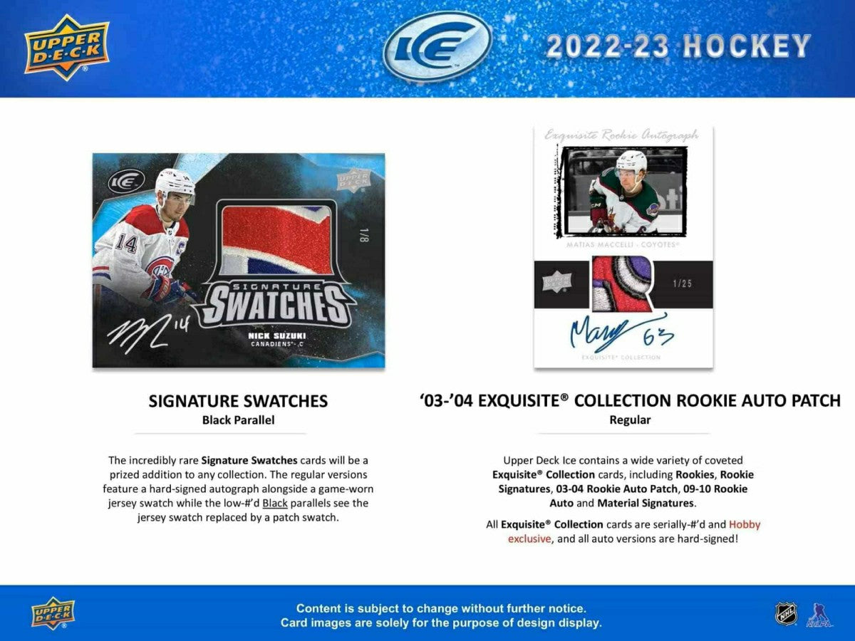2022/23 Upper Deck Ice NHL Hockey Hobby Box - Taass sale