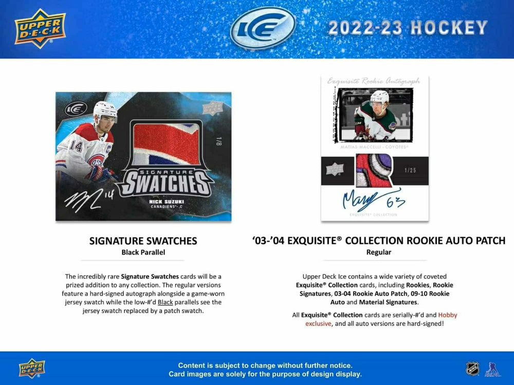 2022/23 Upper Deck Ice NHL Hockey Hobby Box - Taass sale