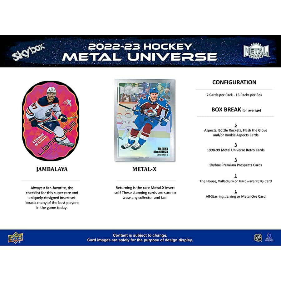 2022/23 Upper Deck Skybox Metal Universe Hockey NHL Hobby Pack - Taass for sale