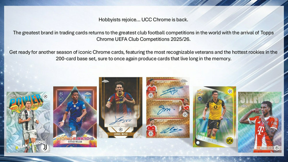 2025/26 Topps Chrome UEFA Club Competitions Football Hobby Box - Taass sale