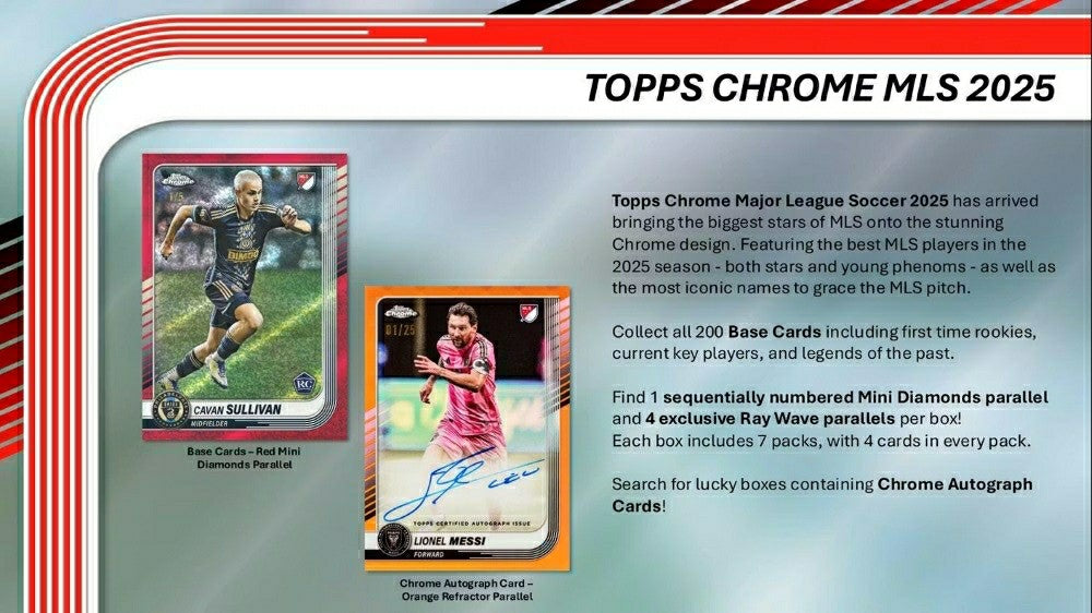 2025 Topps Chrome MLS Soccer Blaster Box - Taass for sale