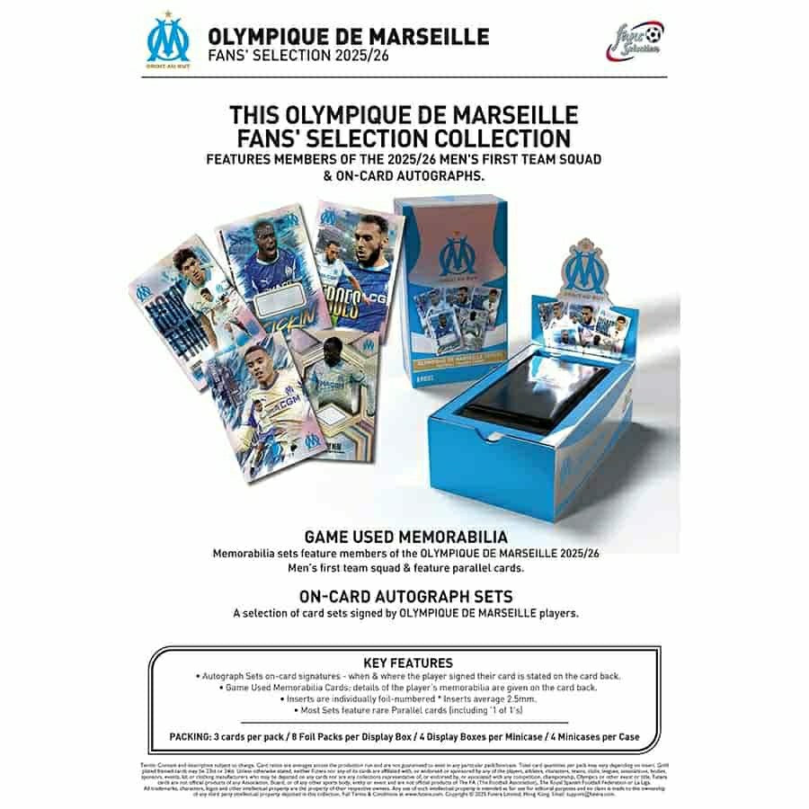 2025/26 Futera Olympique de Marseille Fan's Selection Hobby Box - Taass outlet