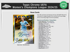 2024/25 Topps Chrome UEFA Women's Champions League Football Hobby Box - Taass discount