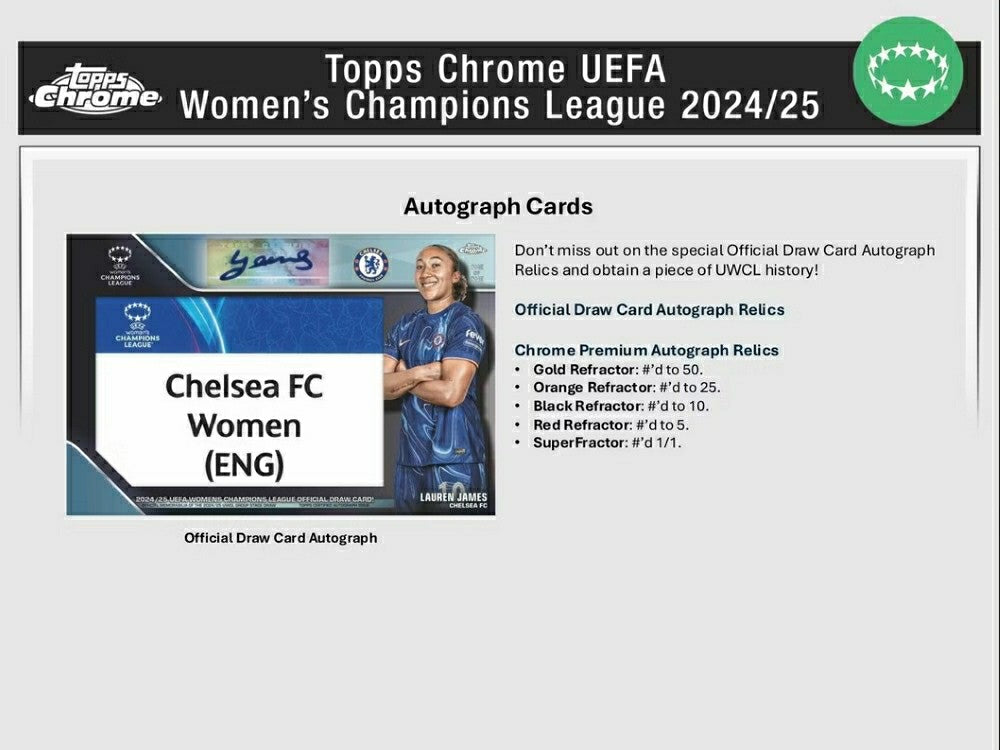 2024/25 Topps Chrome UEFA Women's Champions League Football Hobby Box - Taass discount