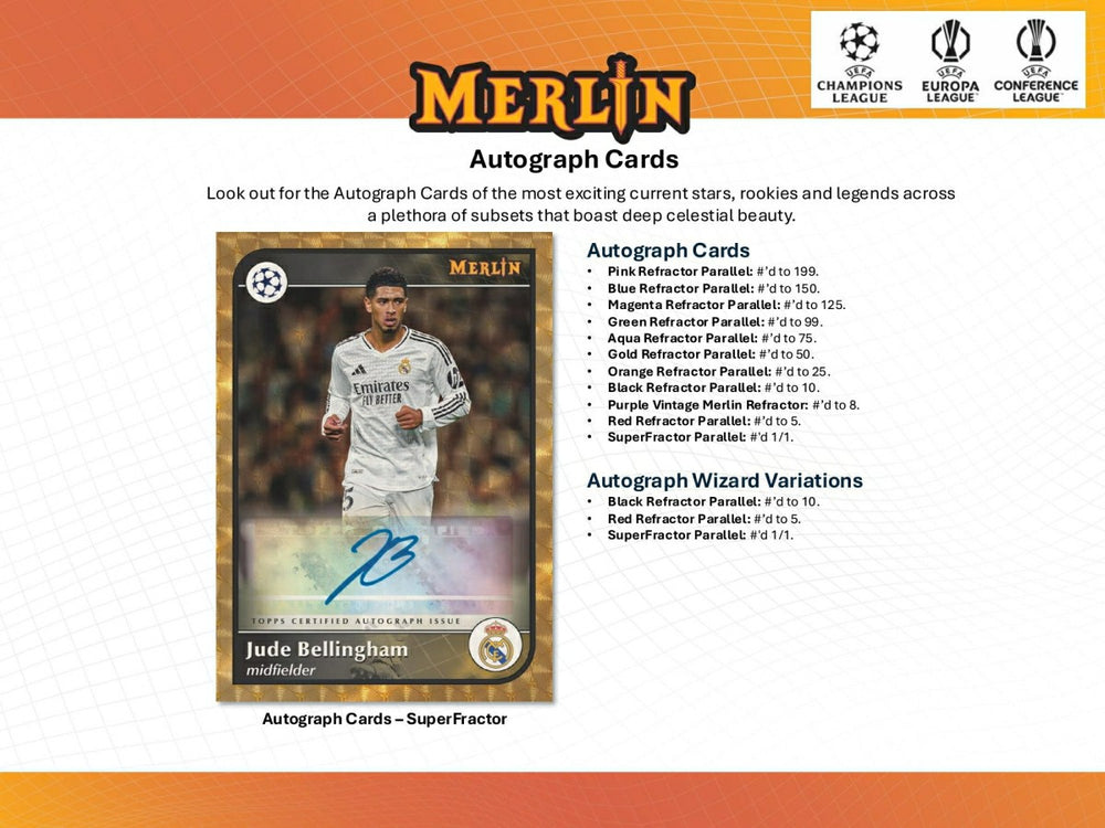 2024/25 Topps Chrome Merlin UEFA Club Competitions Football Blaster Box - Taass US