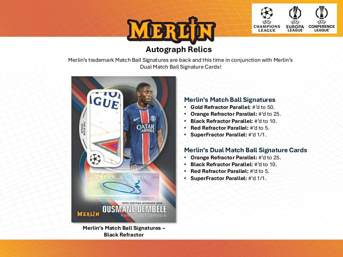 2024/25 Topps Chrome Merlin UEFA Club Competitions Football Hobby Box - Taass sale
