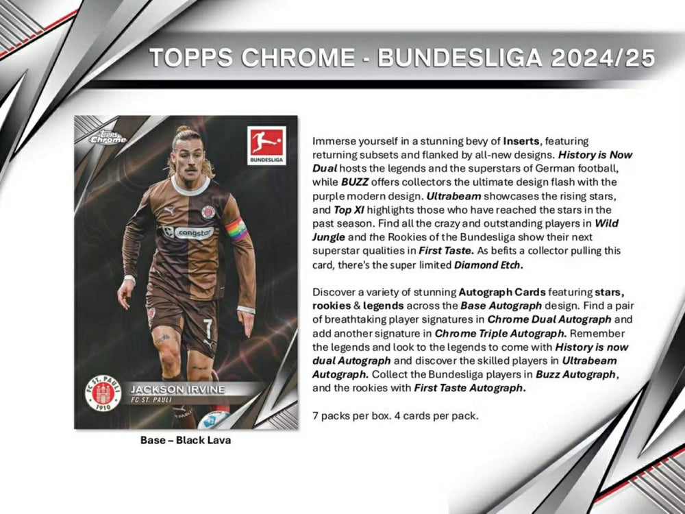 2024/25 Topps Chrome Bundesliga Football Blaster Box - Taass US