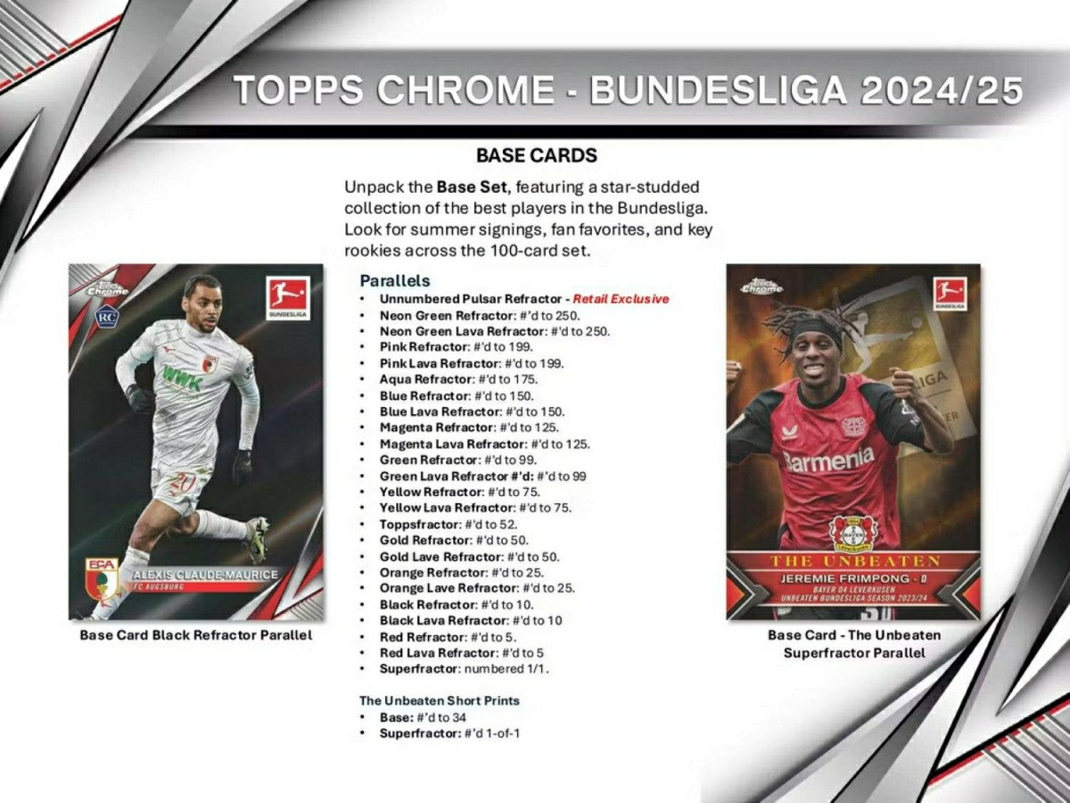 2024/25 Topps Chrome Bundesliga Football Blaster Box - Taass US