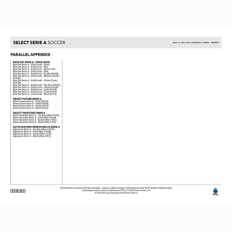 2024/25 Panini Select Serie A Football Hobby Box - Taass outlet