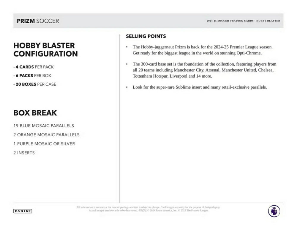 2024/25 Panini Prizm Premier League Soccer EPL Blaster Box - Taass sale