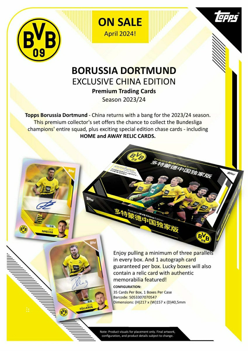 2023/24 Topps Borussia Dortmund BVB 09 China Edition Hobby Box - Taass US