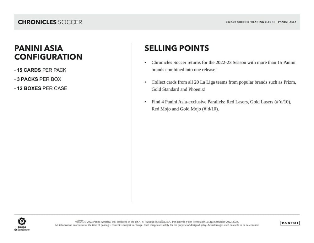 2022/23 Panini Chronicles Soccer Tmall Asia Box - Taass on sale