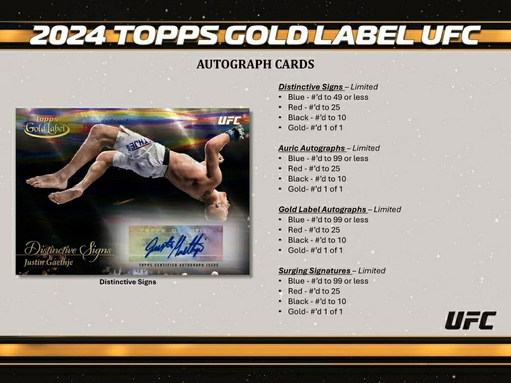2024 Topps Gold Label UFC Hobby Box - Taass for sale