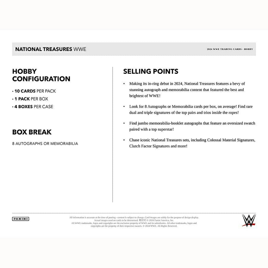 2024 Panini National Treasures WWE Wrestling Hobby Box - Taass discount
