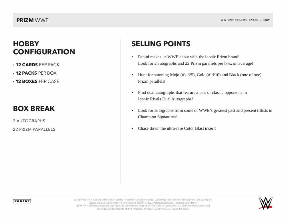2022 Panini Prizm WWE Wrestling Hobby Box - Taass Online