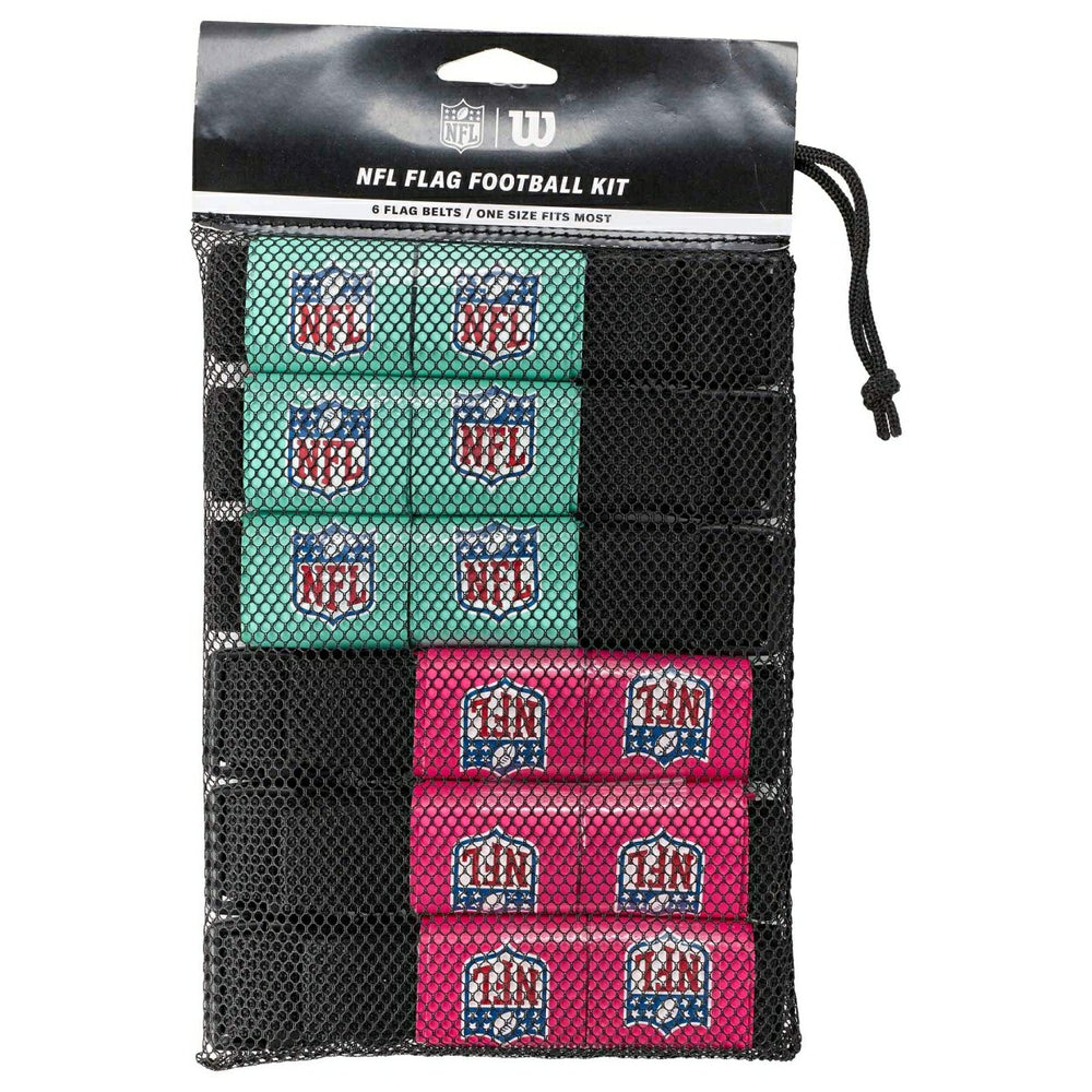 Wilson NFL Flag Football Kit 6 Belts (Mint/Pink) - Taass discount