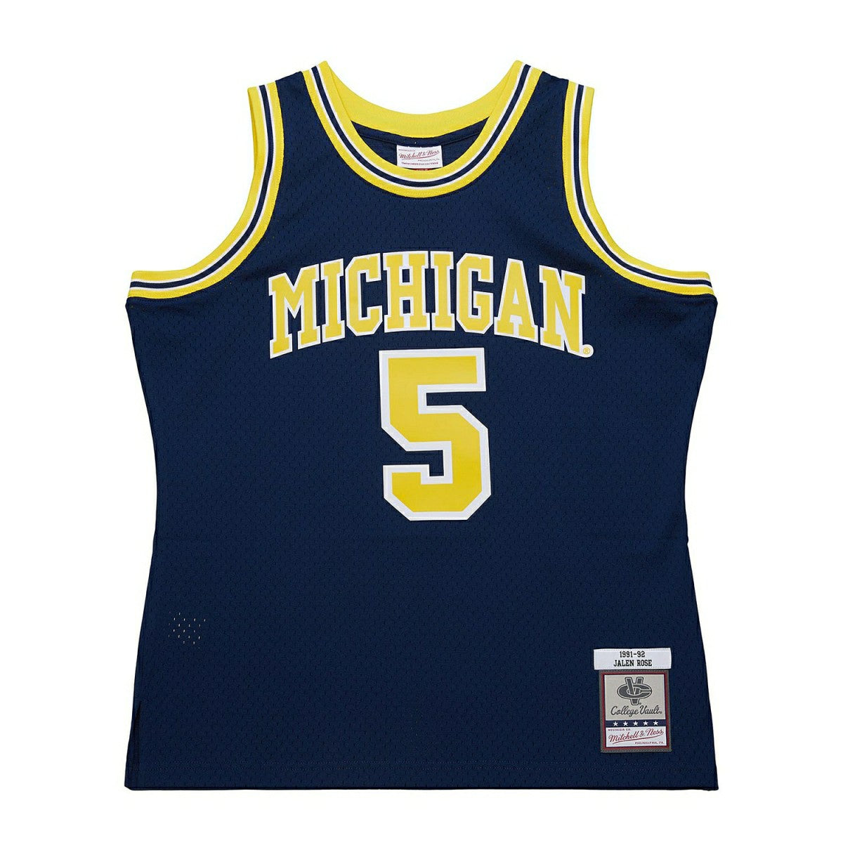 Jalen Rose #5 Michigan Wolverines 1991-92 Mitchell & Ness Swingman NCAA Jersey Navy - Taass on sale