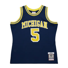 Jalen Rose #5 Michigan Wolverines 1991-92 Mitchell & Ness Swingman NCAA Jersey Navy - Taass on sale