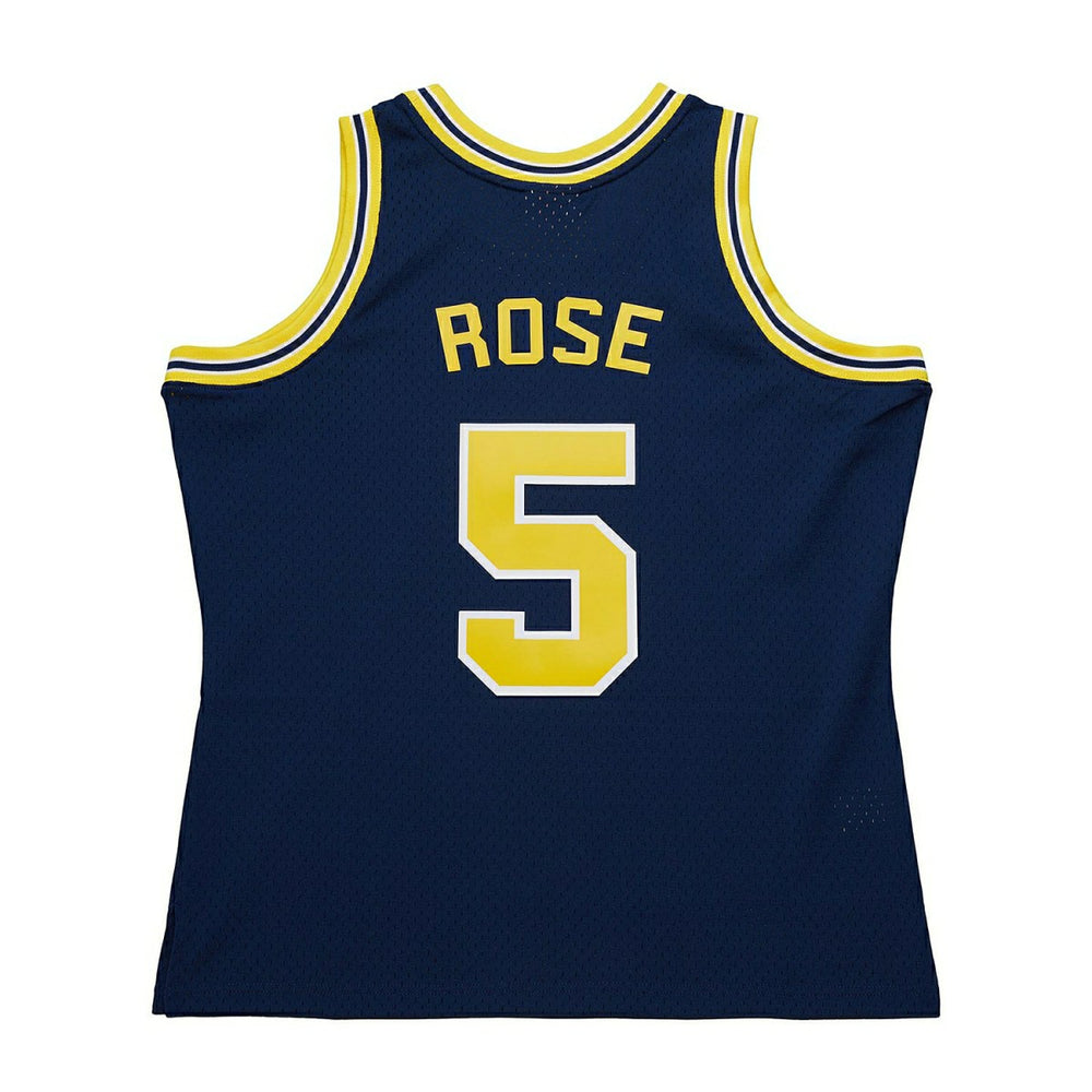 Jalen Rose #5 Michigan Wolverines 1991-92 Mitchell & Ness Swingman NCAA Jersey Navy - Taass on sale