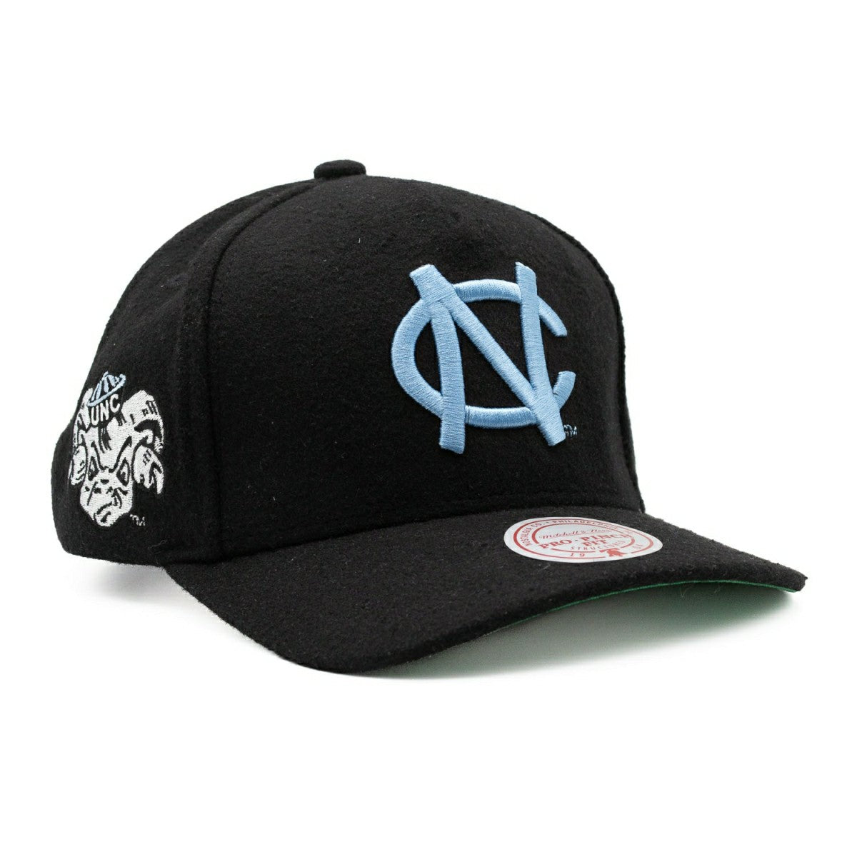 North Carolina Tar Heels Wool Pro Pinch Strapback NCAA Cap Black - Taass for sale