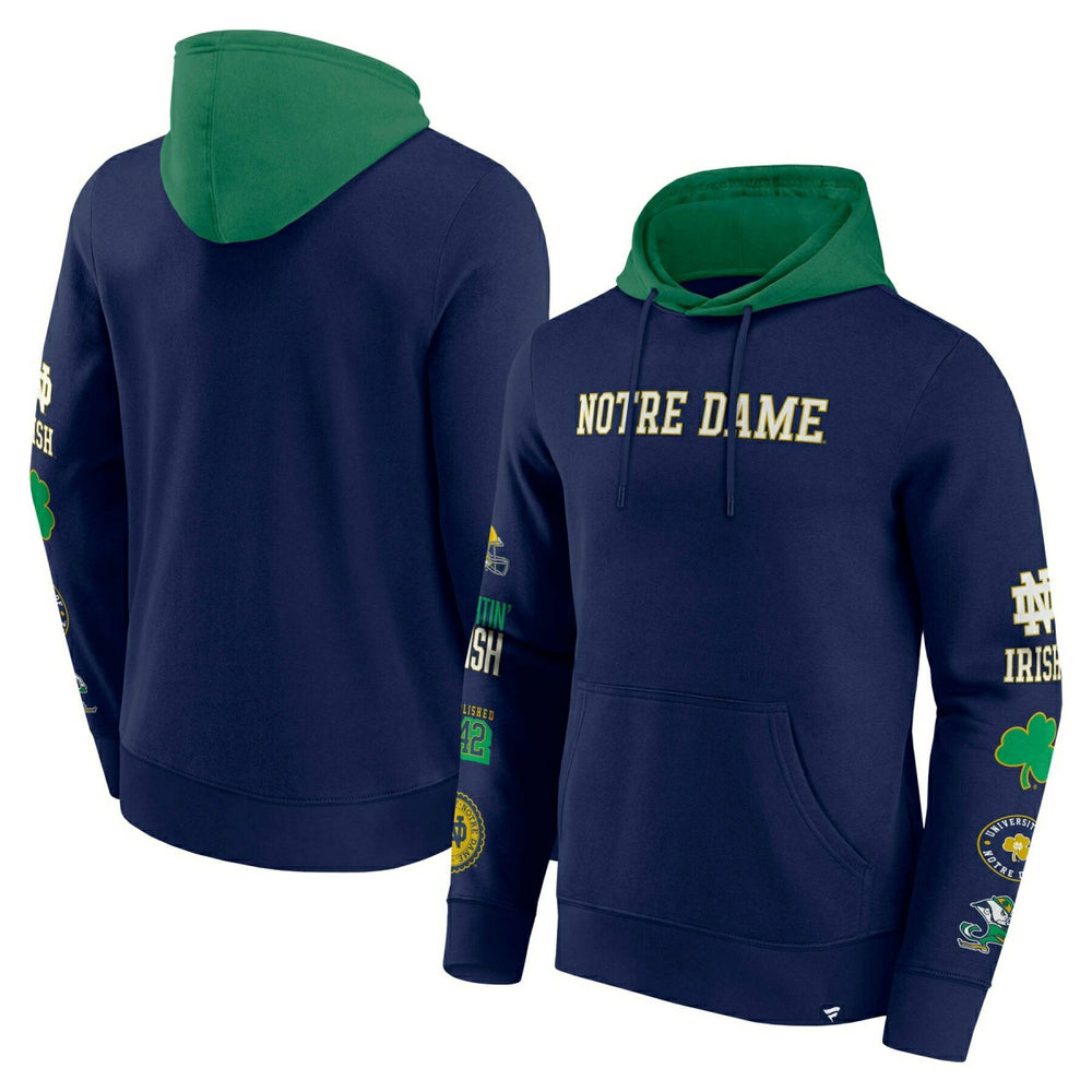 Notre Dame Fighting Irish Colorblock Badge NCAA Hoodie - Taass for sale