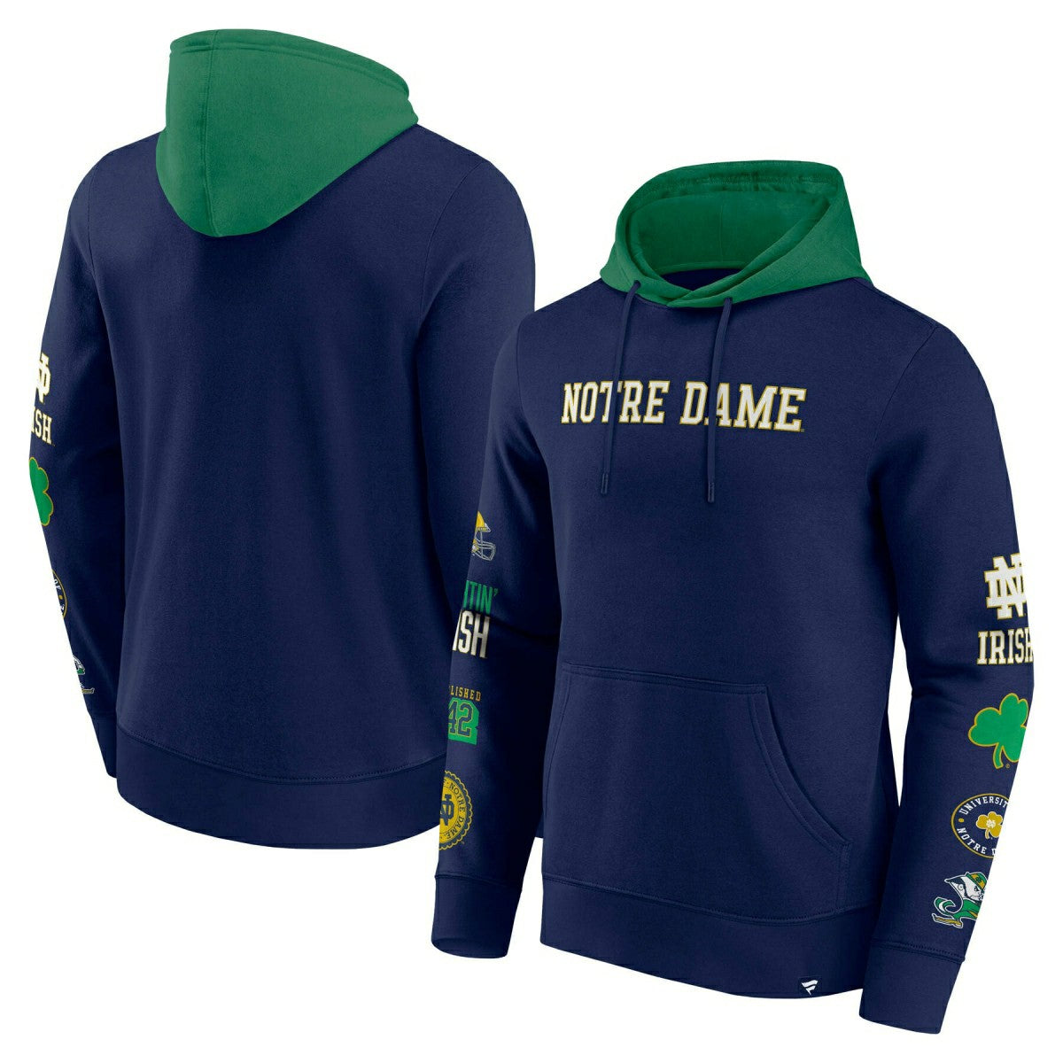 Notre Dame Fighting Irish Colorblock Badge NCAA Hoodie - Taass for sale