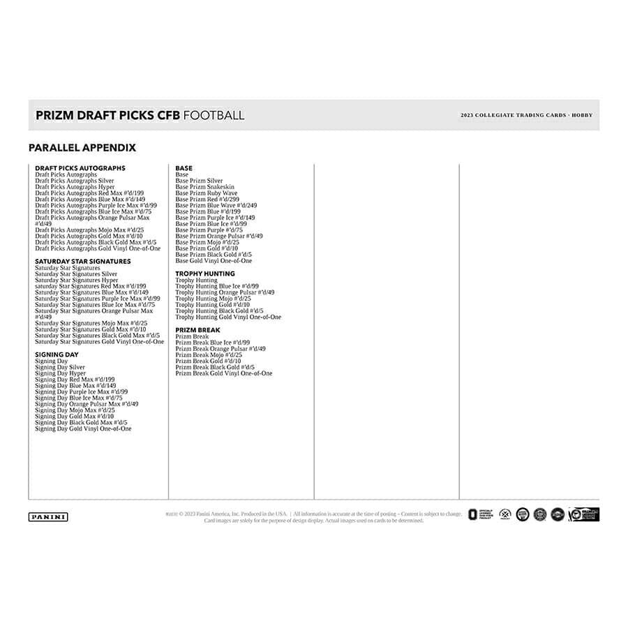 2023 Panini Prizm Draft Picks NCAA Football Hobby Box - Taass Online