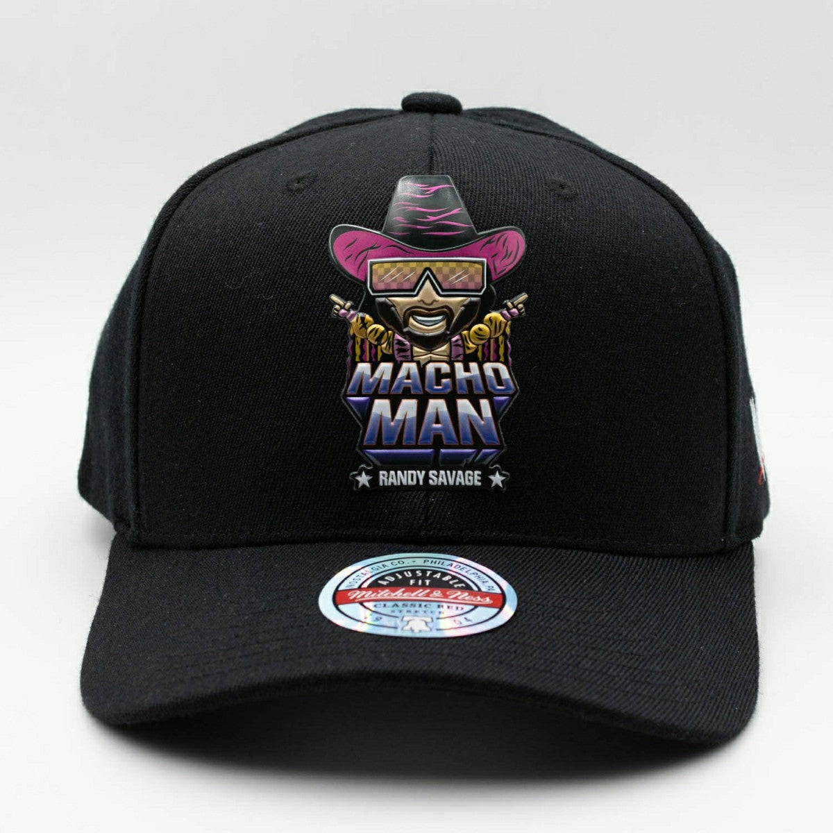 Throwback Macho Man Randy Savage Classic Red Snapback WWE Cap Black - Taass Online