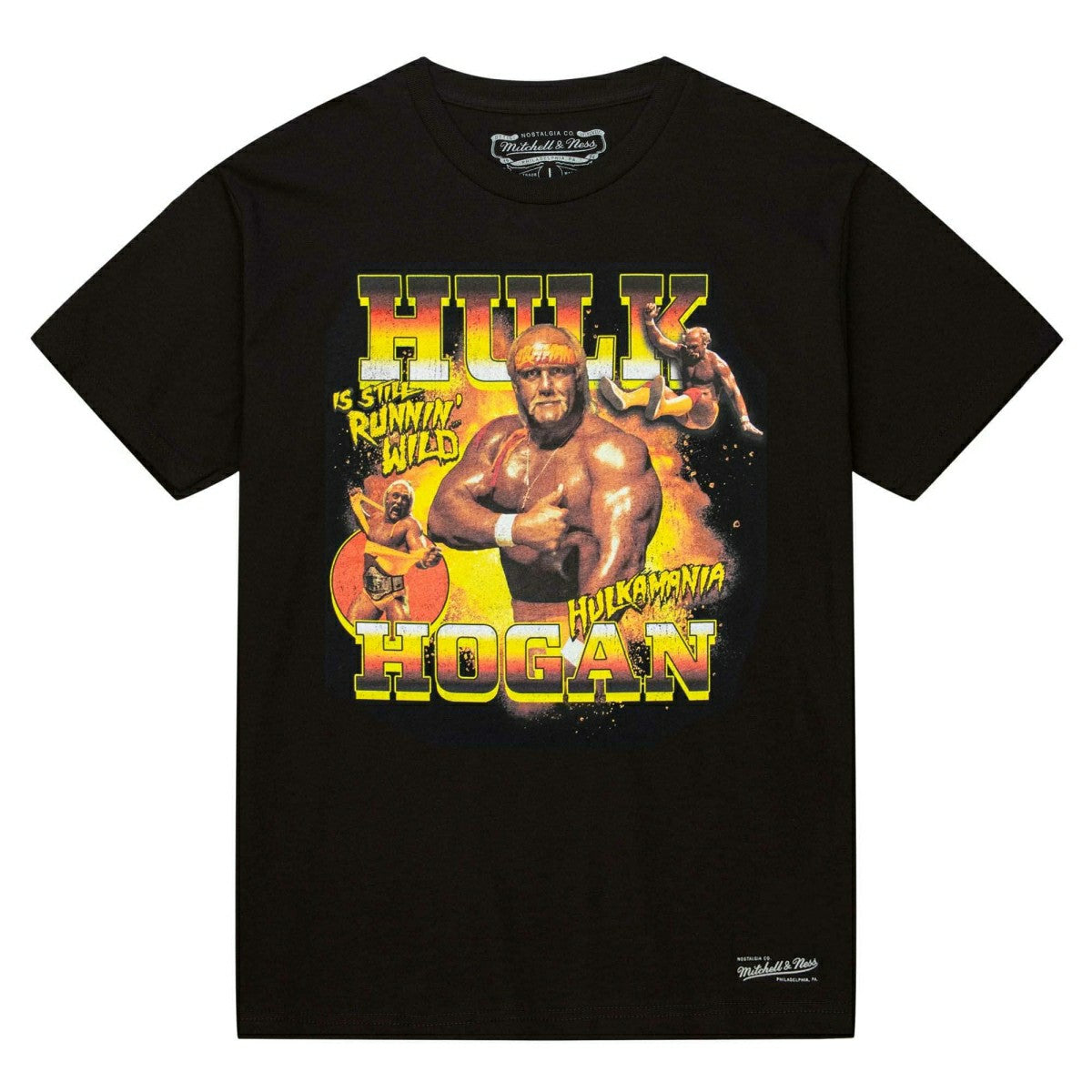 Hulk Hogan Running Wild Mitchell & Ness WWE Legend T-Shirt Black - Taass on sale