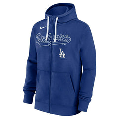 Los Angeles Dodgers Knockout Script MLB Full-Zip Hoodie Blue - Taass Online
