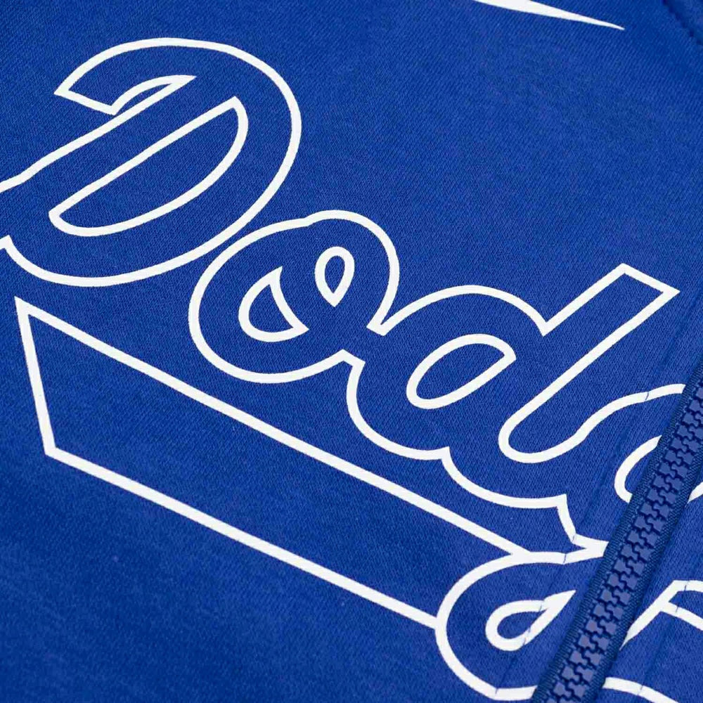 Los Angeles Dodgers Knockout Script MLB Full-Zip Hoodie Blue - Taass Online