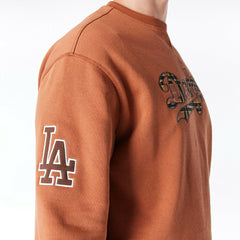 Los Angeles Dodgers Tartan Infill MLB Crewneck Sweater Brown - Taass sale