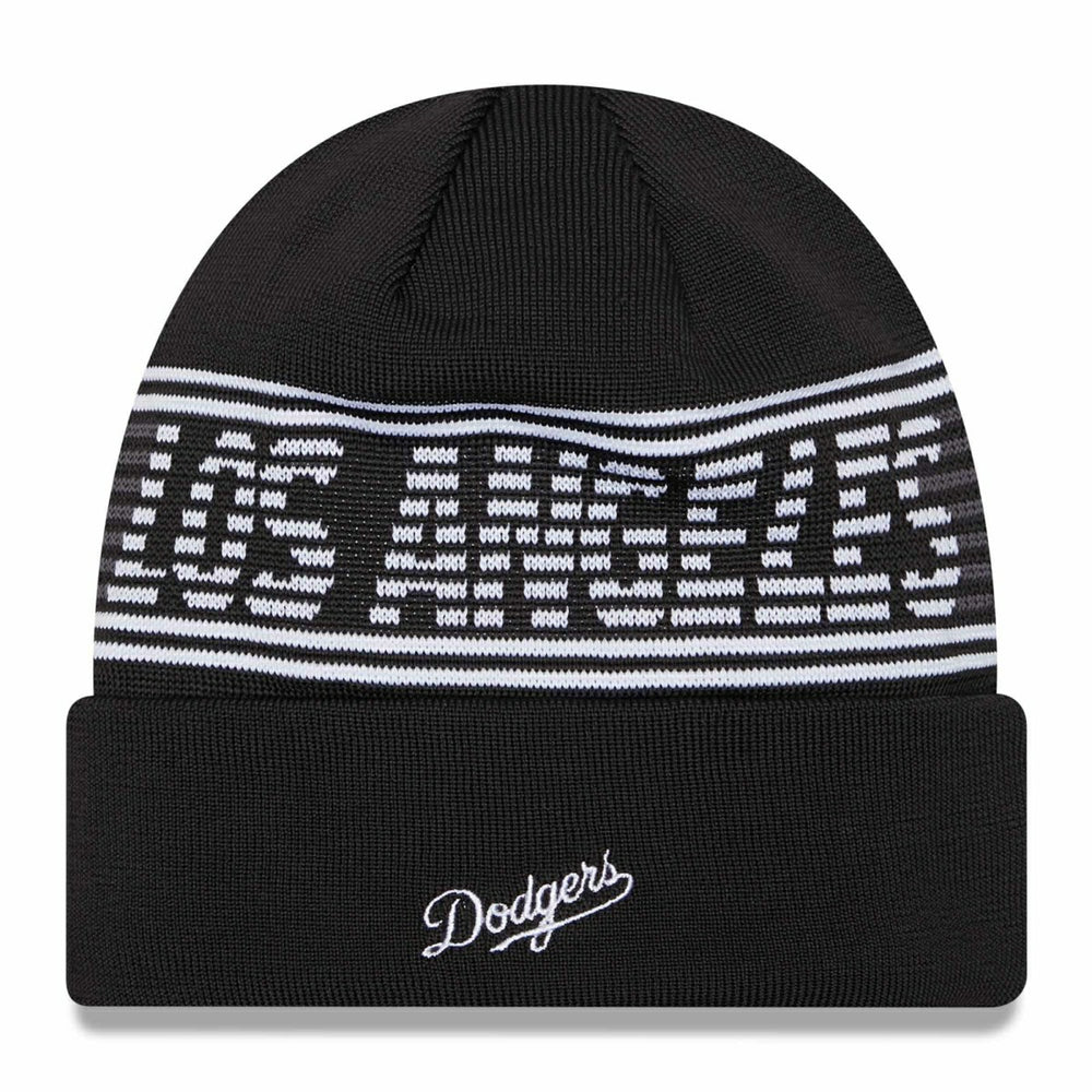 Los Angeles Dodgers Black Colorway 2024 MLB Clubhouse New Era Beanie Knit - Taass Online