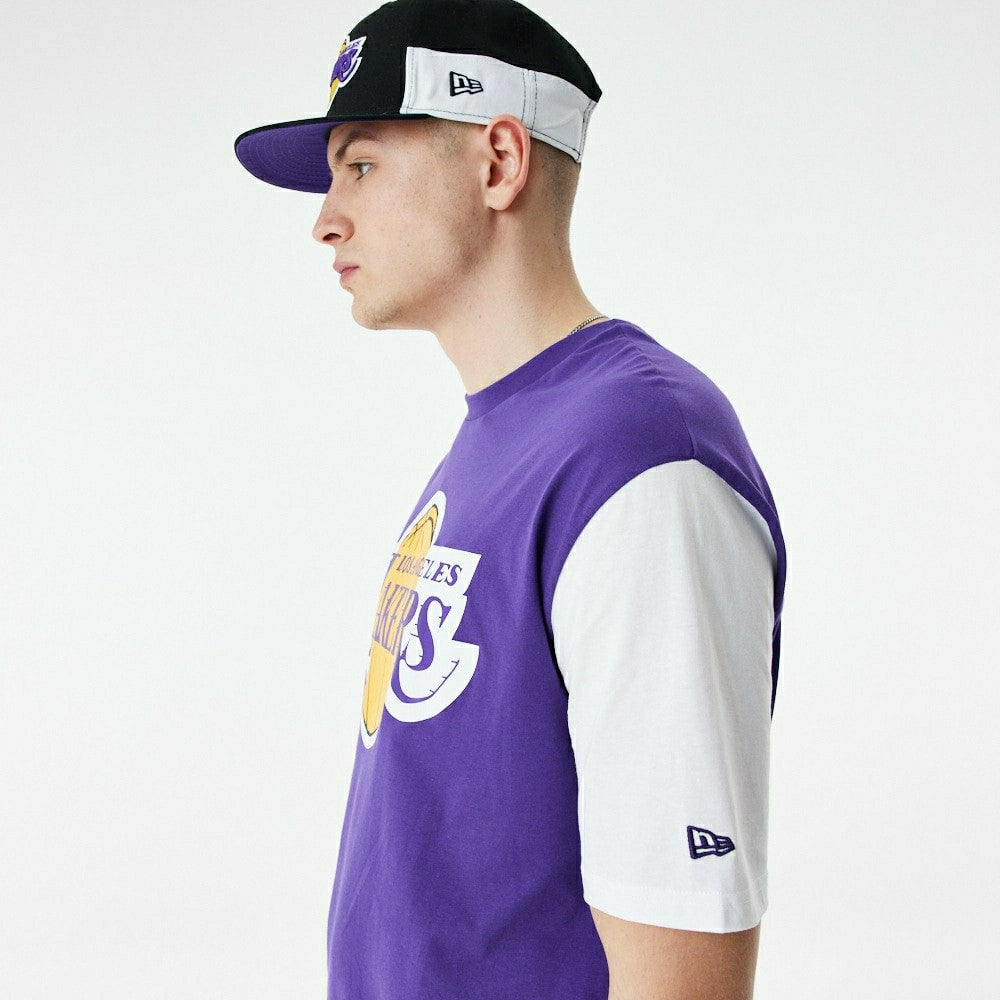 Los Angeles Lakers Color Insert New Era Oversized NBA T-Shirt - Taass US
