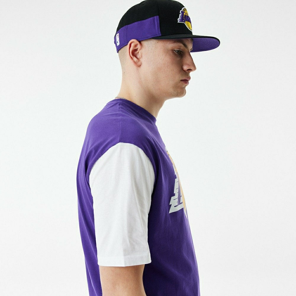 Los Angeles Lakers Color Insert New Era Oversized NBA T-Shirt - Taass US