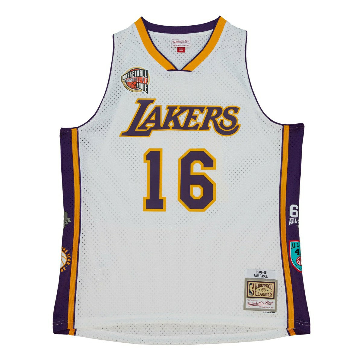 Pau Gasol #16 Los Angeles Lakers HOF 2001-19 Mitchell & Ness Swingman NBA Jersey - Taass sale