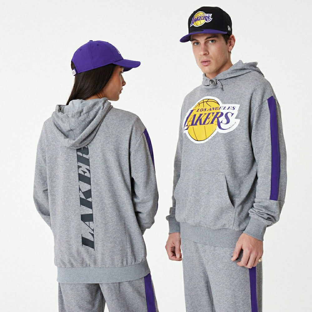 Los Angeles Lakers New Era Color Block NBA Hoodie Gray - Taass for sale