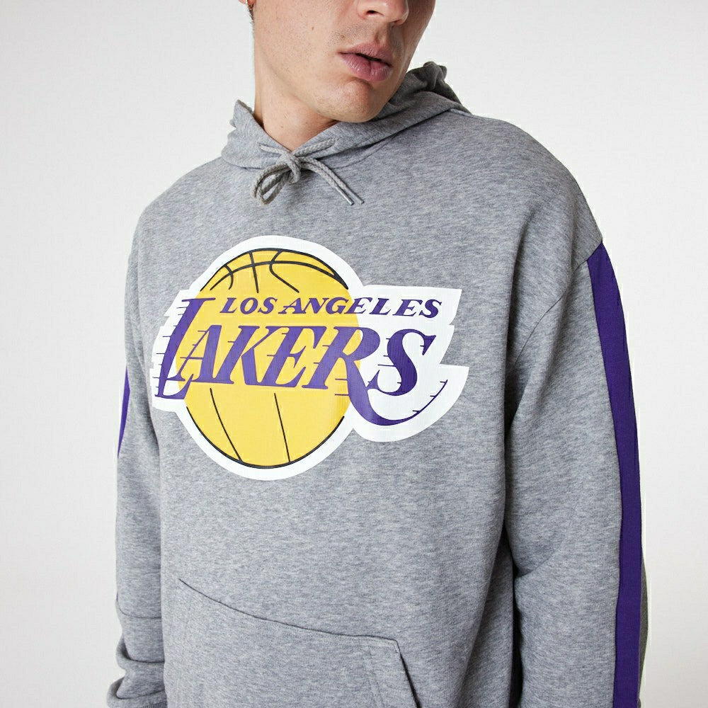 Los Angeles Lakers New Era Color Block NBA Hoodie Gray - Taass for sale