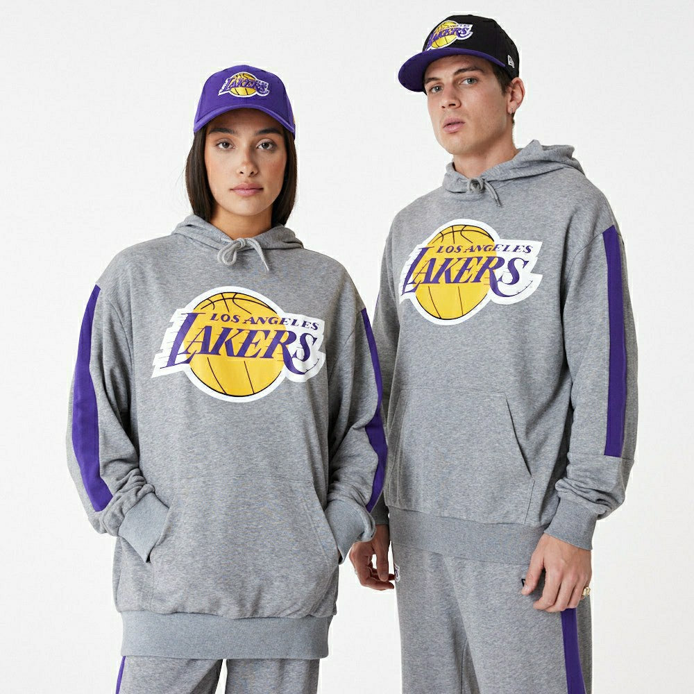 Los Angeles Lakers New Era Color Block NBA Hoodie Gray - Taass for sale