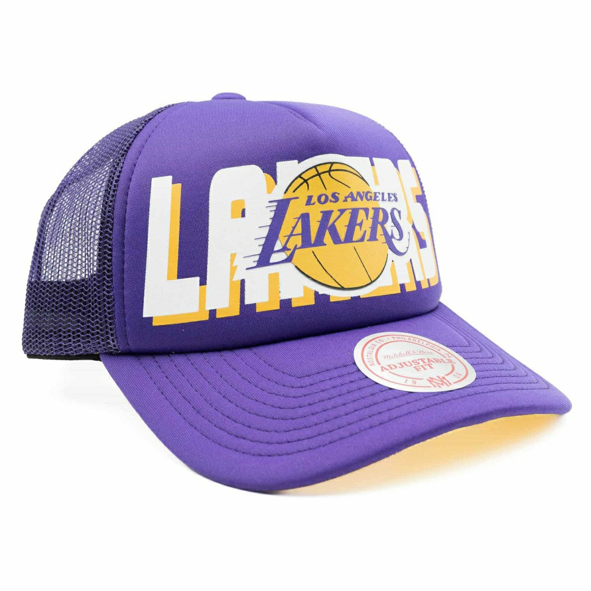 Los Angeles Lakers NBA Billboard Mitchell & Ness Trucker Cap - Taass on sale