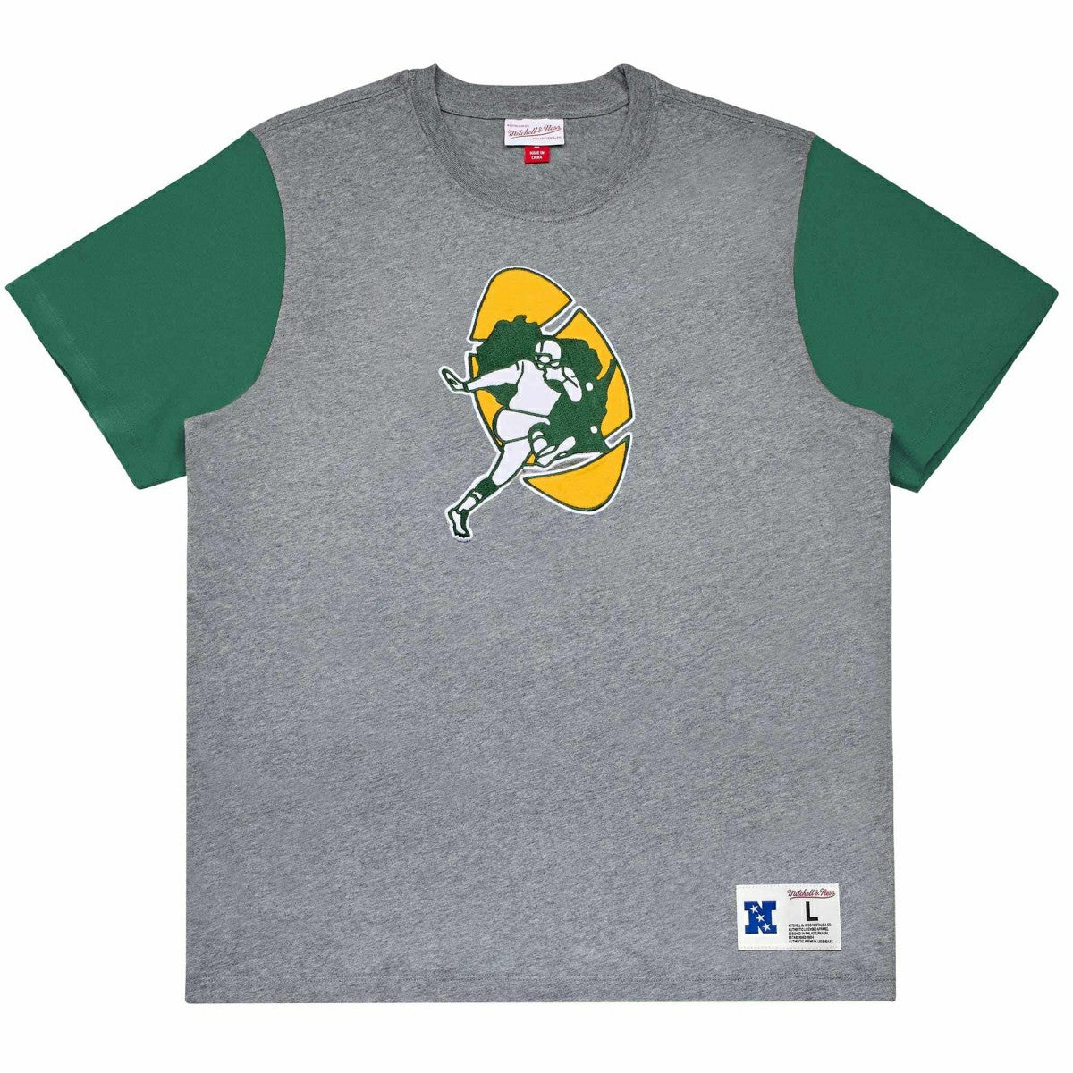 Green Bay Packers Mitchell & Ness Color Blocked NFL Throwback T-Shirt - Taass Online