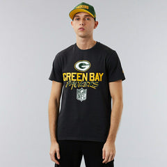 Green Bay Packers Script New Era NFL T-Shirt Black - Taass for sale